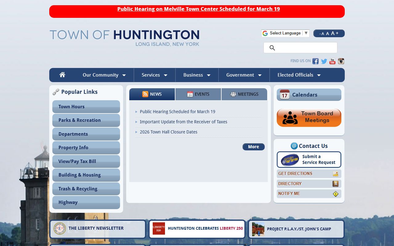 Huntington booking releases town website