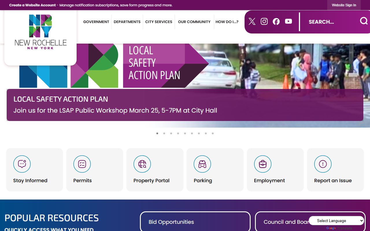 New Rochelle booking releases city website