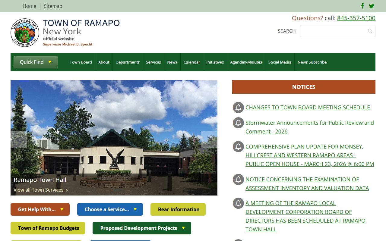 Ramapo booking releases town website and police information