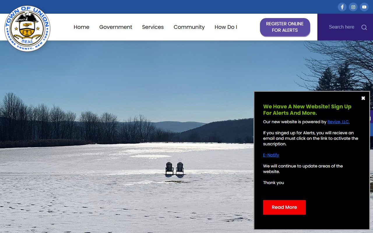 Union booking releases town website