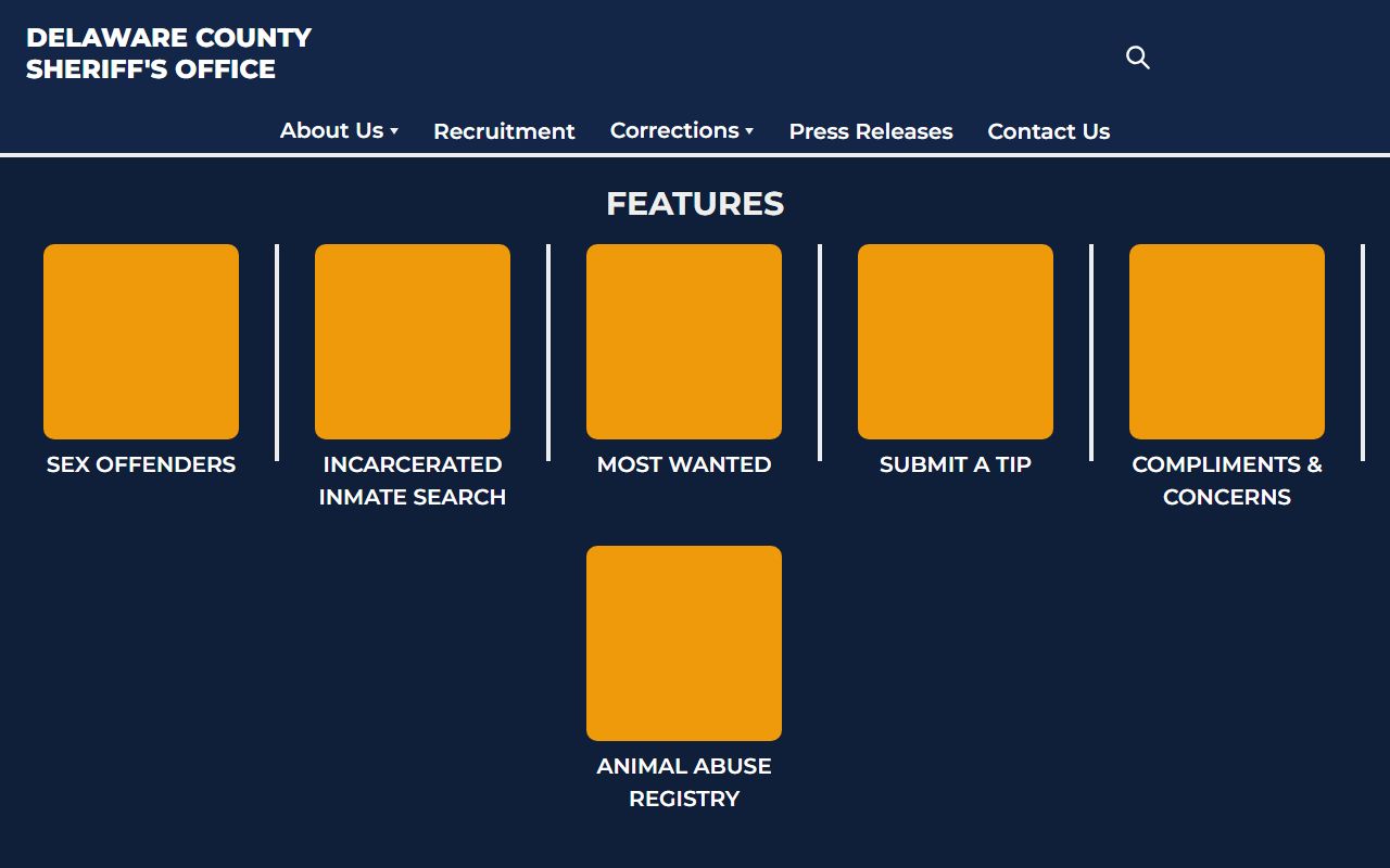 Delaware County Sheriff website for booking releases