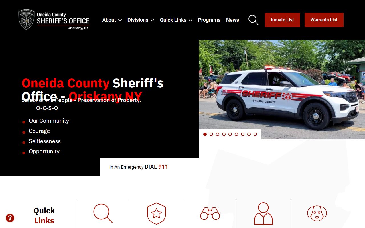 Oneida County Sheriff website for booking releases