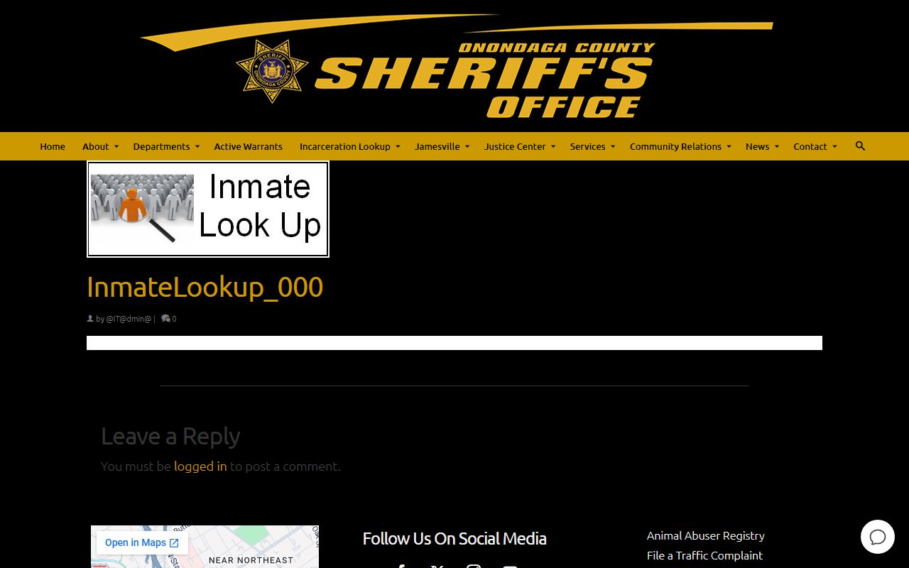 Onondaga County inmate lookup for booking releases
