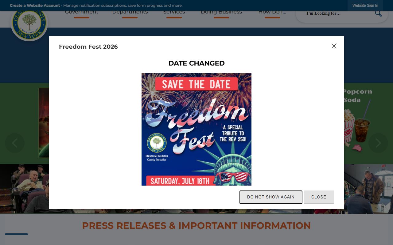 Orange County website for booking releases