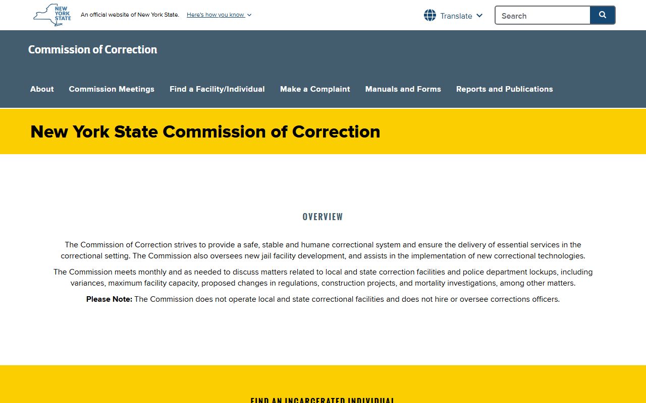 New York Commission of Correction booking releases